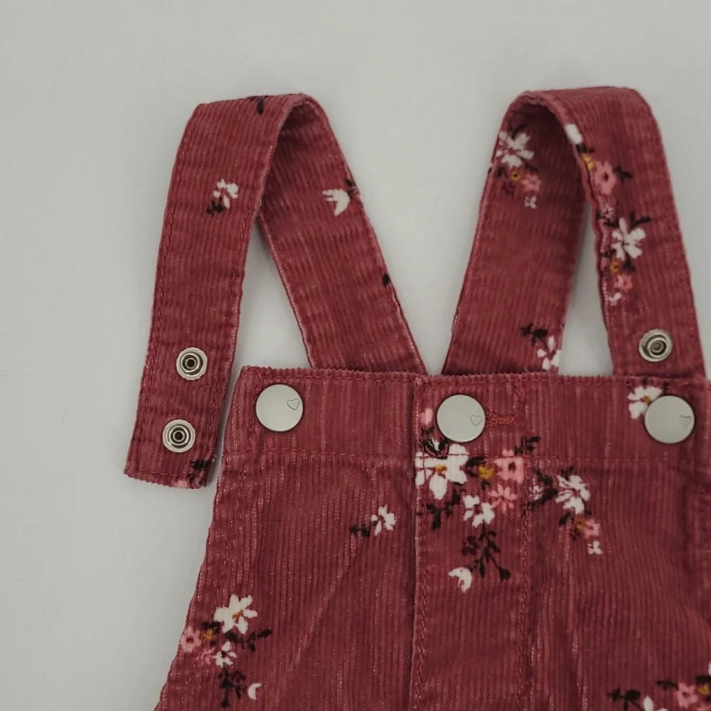 The Children's Place Pink Floral Corduroy Overall/Dress‎ Size 4T